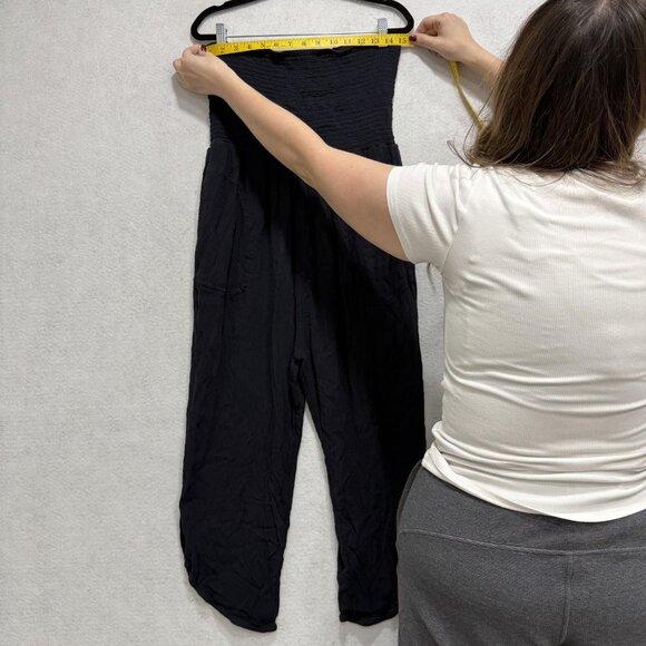 prAna Jumpsuit Womens Large Black Tencel Modal Smocked Strapless 1973221 - Picture 4 of 11